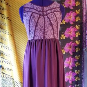 Lacey, Long, Wine, Formal or Casual Dress